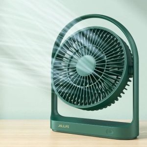 JISULIFE FA19 Rechargeable Fan 4000mAh Battery With Type C Charging Port - Green Color